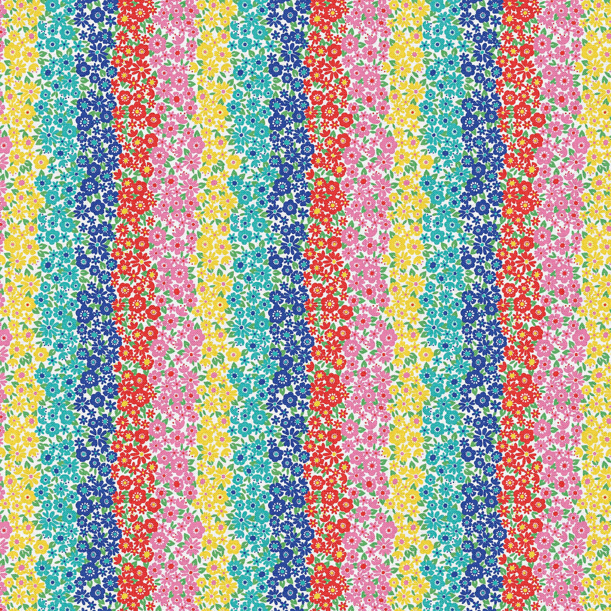 Fabric Editions Multicolor Ditsy Floral Ombre Cotton Fabric